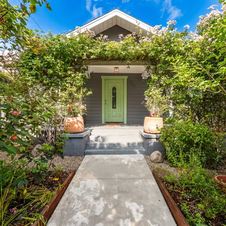 Hillside terrace prepared for commercial shoot